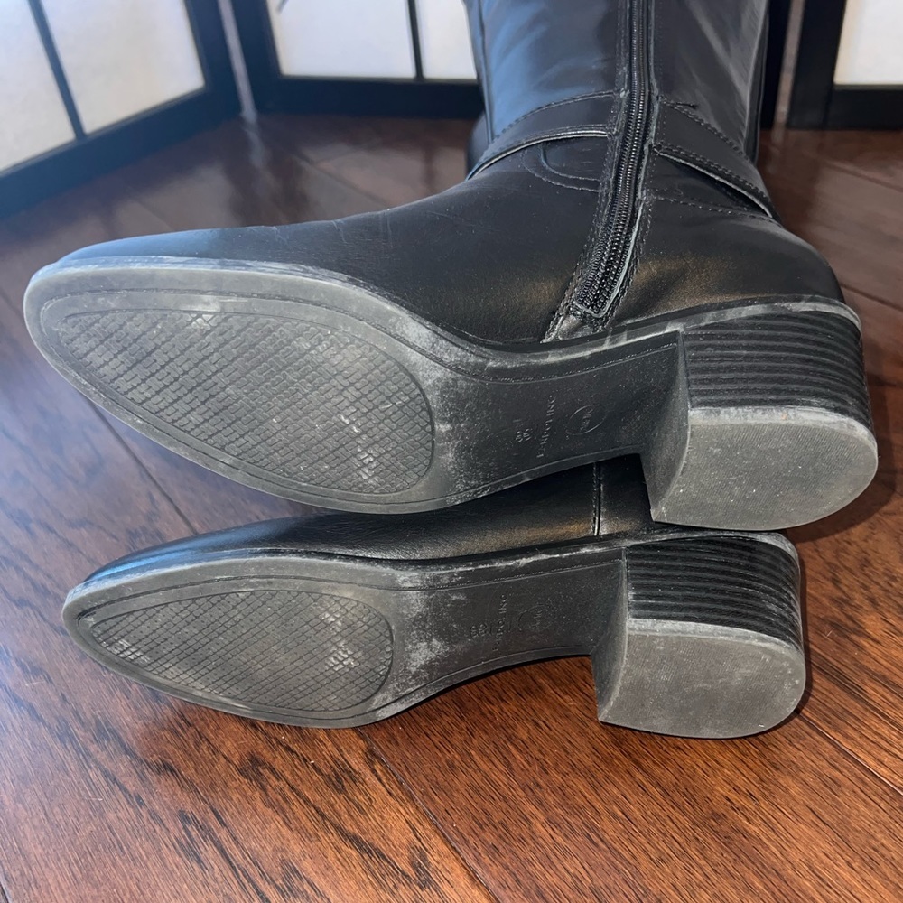Bandolino Womens Wide Calf 7 1/2 Tall Black With Comfort Plus Size Boots - Picture 11 of 16